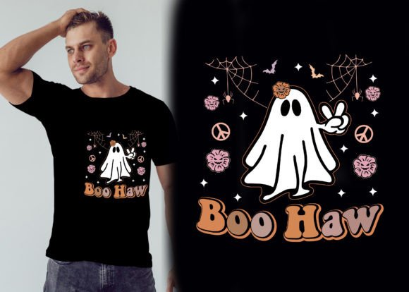 Boo Haw Halloween T-shirt Design,Graphic: Spooky Fun for Your Projects