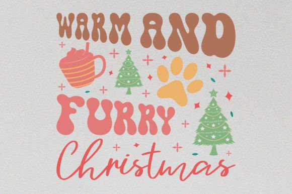 Furry Christmas Dog Sublimation Graphic: Festive Design Asset