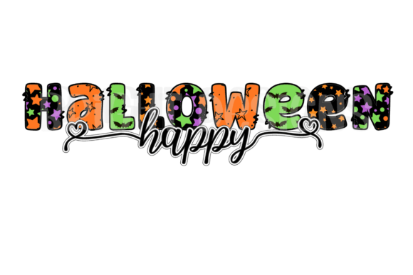 Happy Halloween Word Art Graphic: Your 300 DPI Design Asset