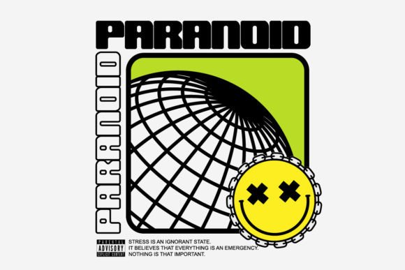 Paranoid Streetwear Graphic Tee Template: Your Next Design Foundation