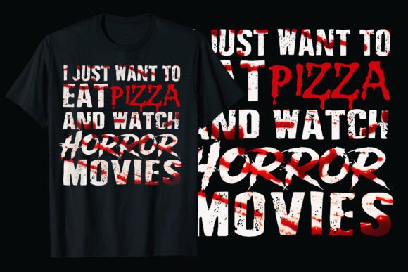 Pizza Halloween T-shirt Designs Graphic: A Slice of Spooky Fun