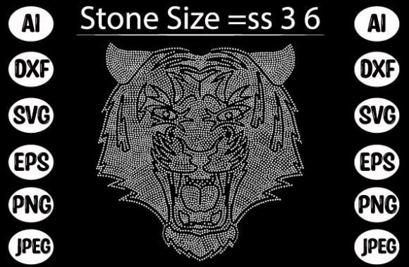 Tiger Rhinestone Template Graphic: A Bold Creative Asset